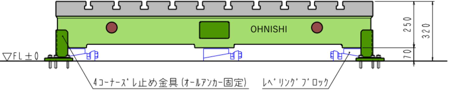 コーナーズレ止め金具固定方式の設置方法イメージ図
