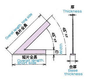 スコヤー 角度付台付定規 45度 | 製品詳細 | 大西測定株式会社