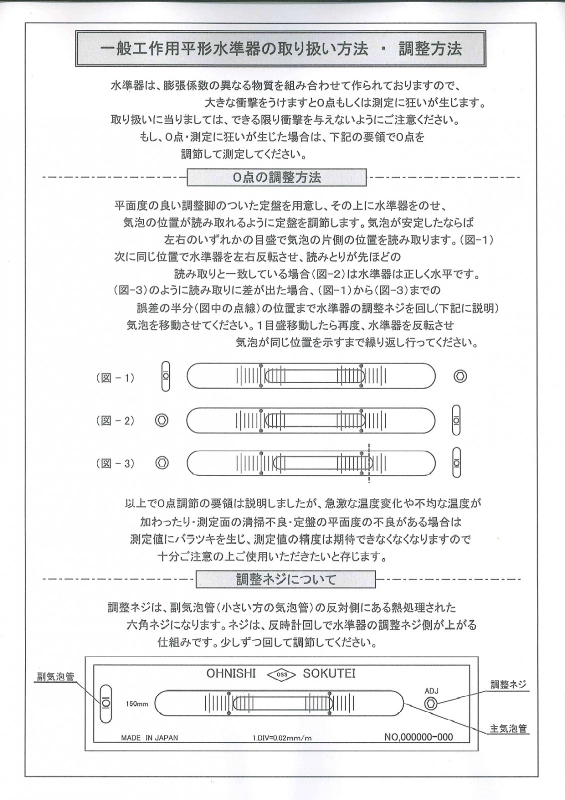 水準器 一般工作用平形水準器 OS-201 | 製品詳細 | 大西測定株式会社